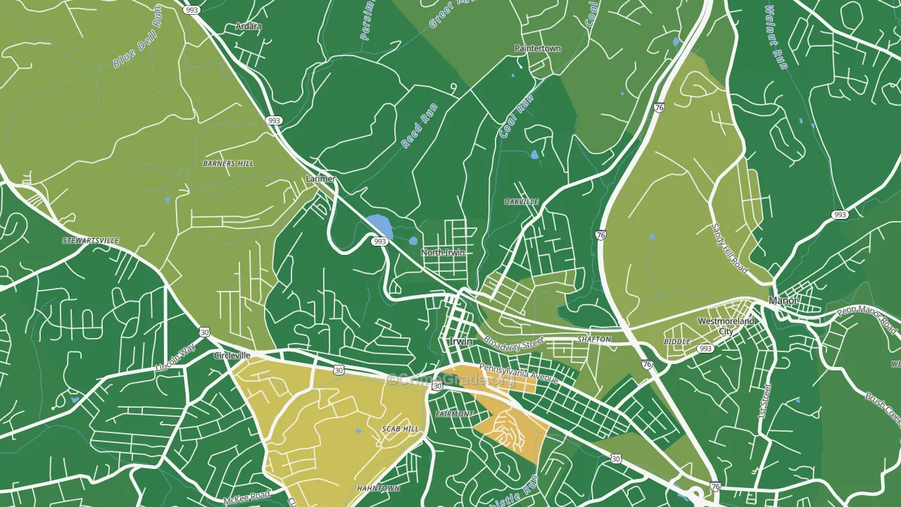 North Irwin, PA Map of Vandalism Rates