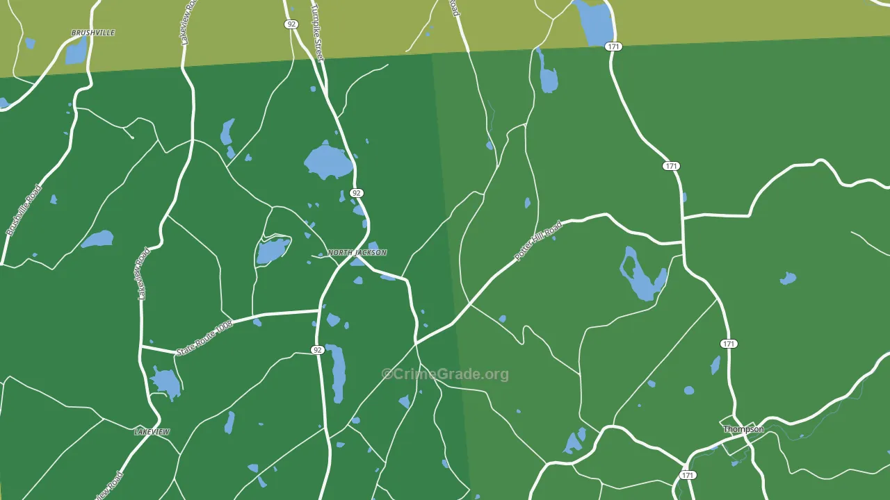 North Jackson, PA Map of Vandalism Rates