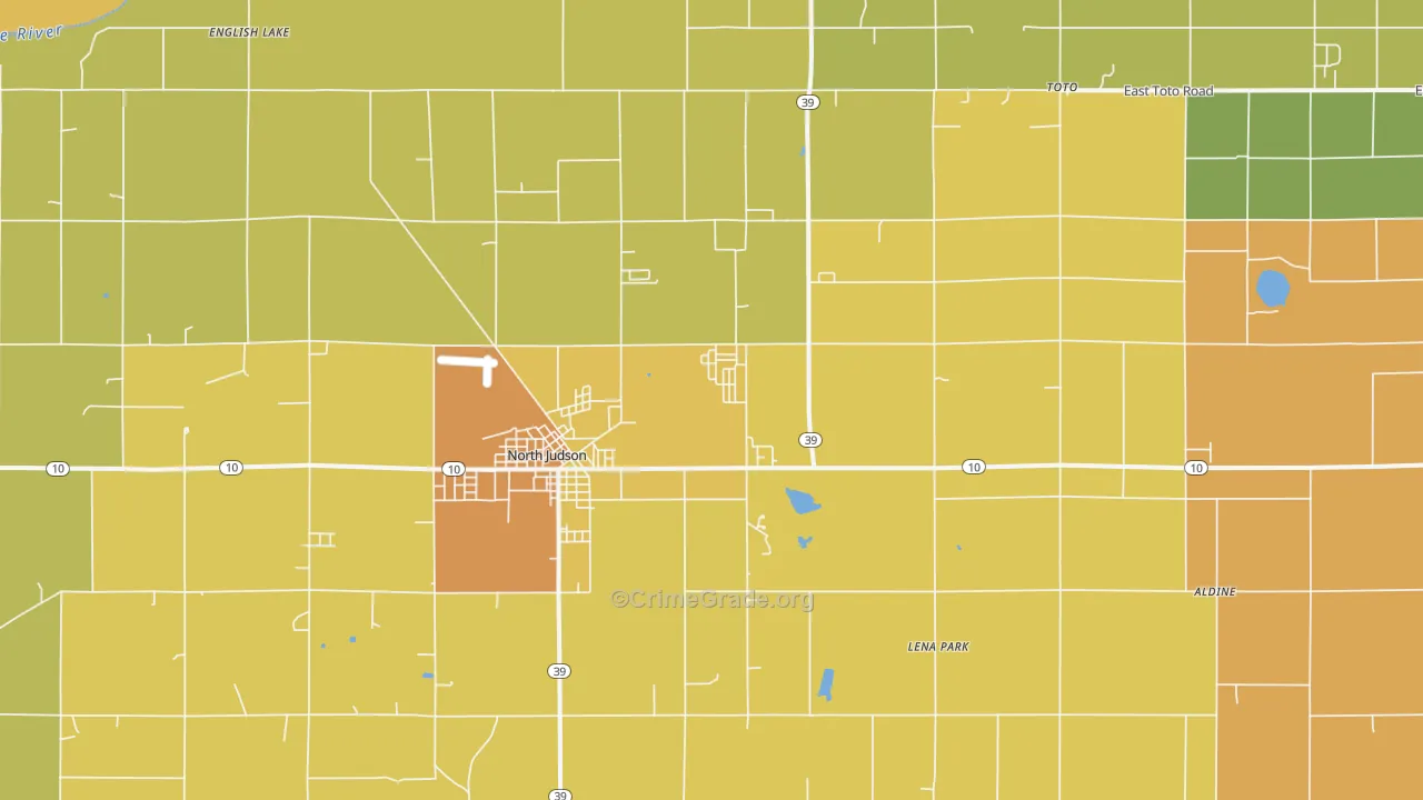 North Judson, IN Map of Vandalism Rates