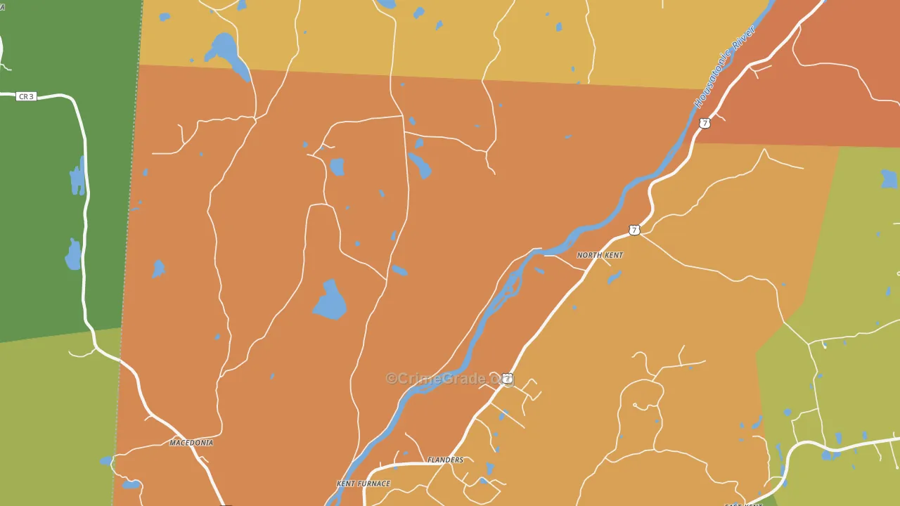 North Kent, CT Map of Vandalism Rates