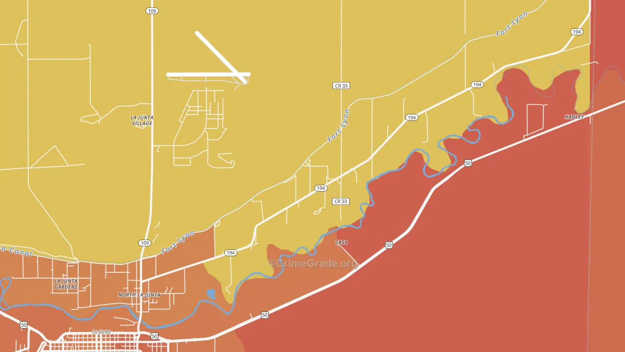 North La Junta, CO Map of Vandalism Rates