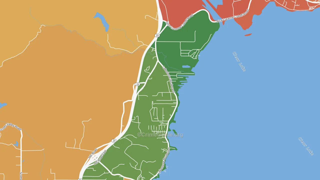 North Lakeport, CA Map of Vandalism Rates