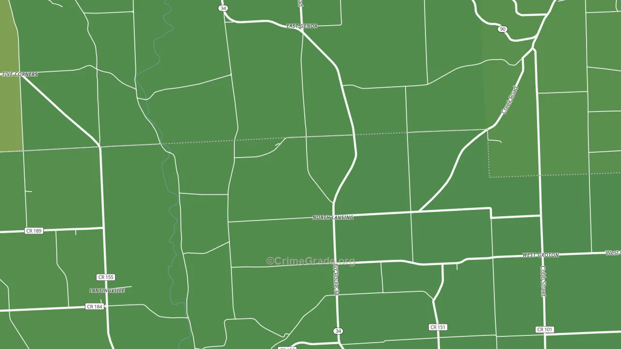 North Lansing, NY Map of Vandalism Rates