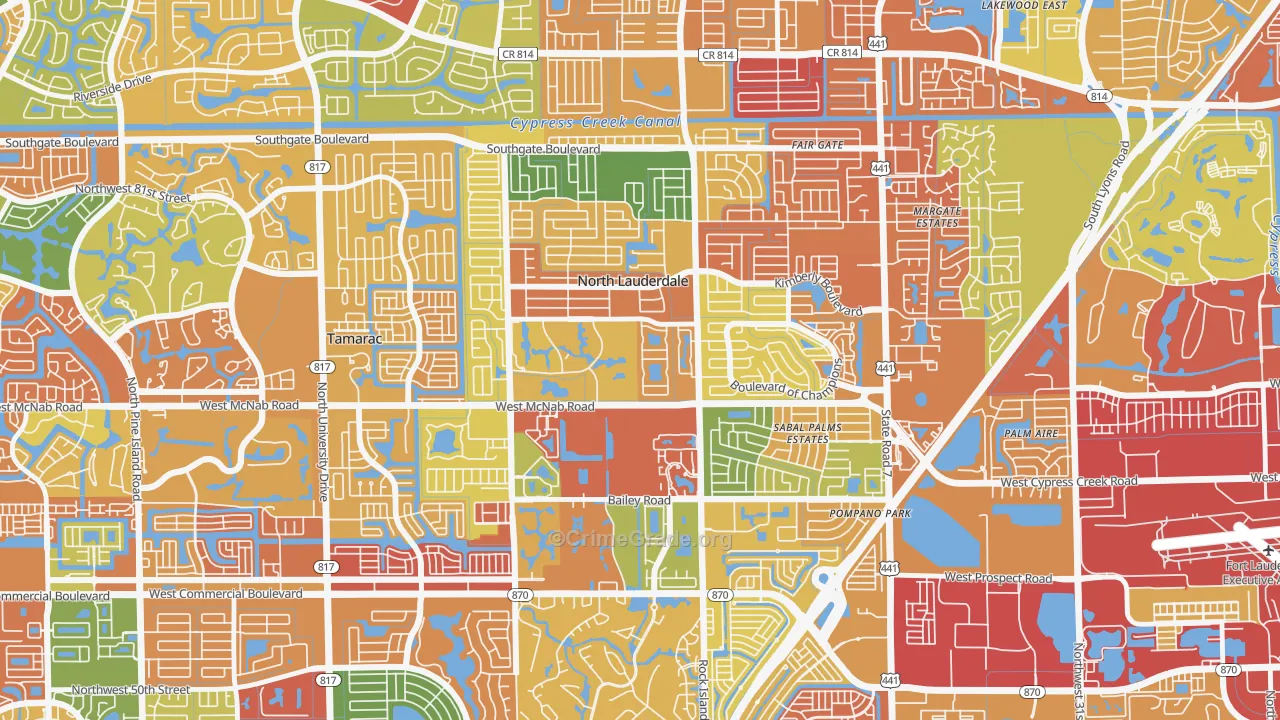 North Lauderdale Estates, North Lauderdale, FL Map of Vandalism Rates