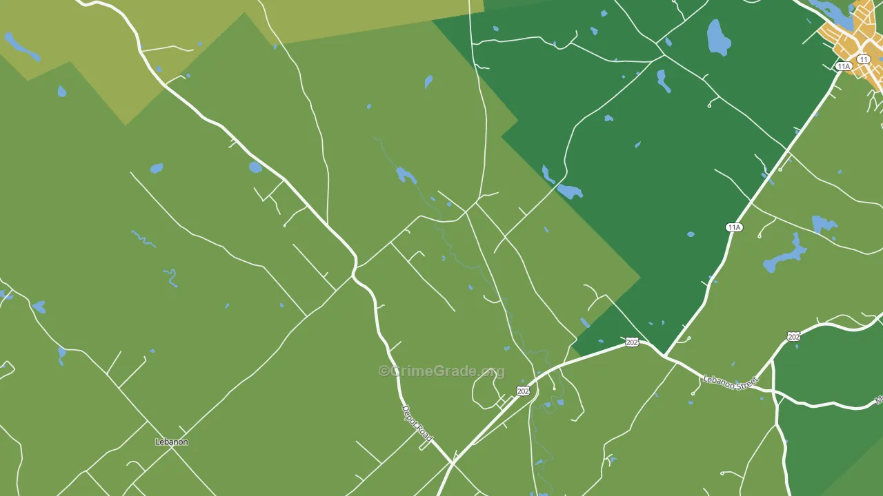 North Lebanon, ME Map of Vandalism Rates