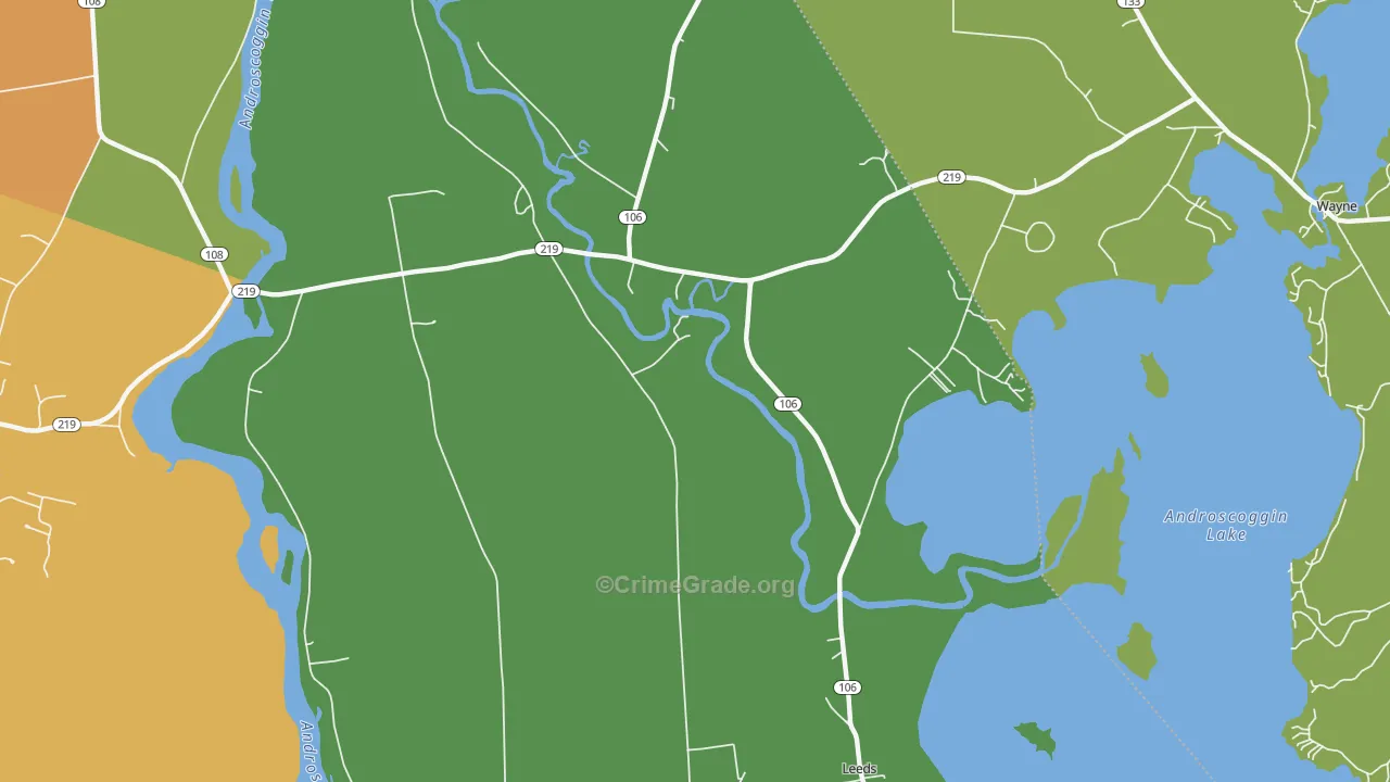 North Leeds, ME Map of Vandalism Rates