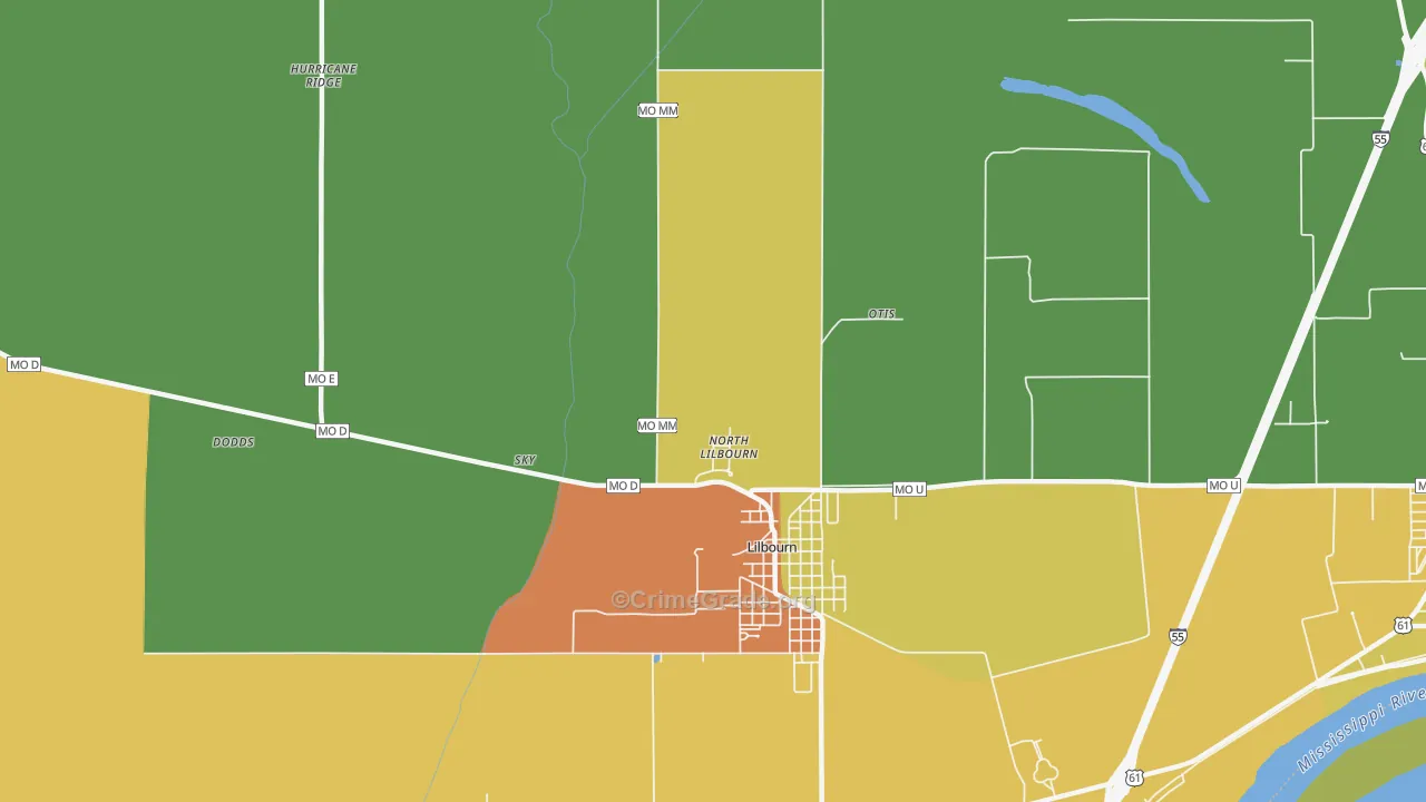 North Lilbourn, MO Map of Vandalism Rates