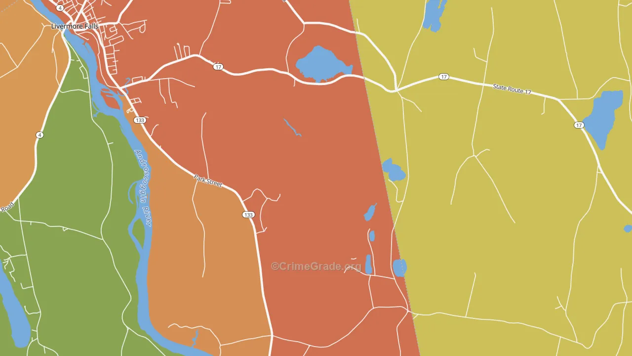 North Livermore, ME Map of Vandalism Rates