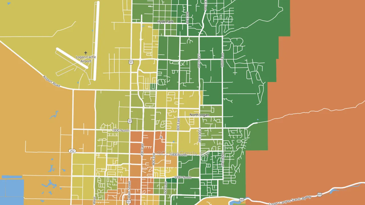 North Logan, UT Map of Vandalism Rates
