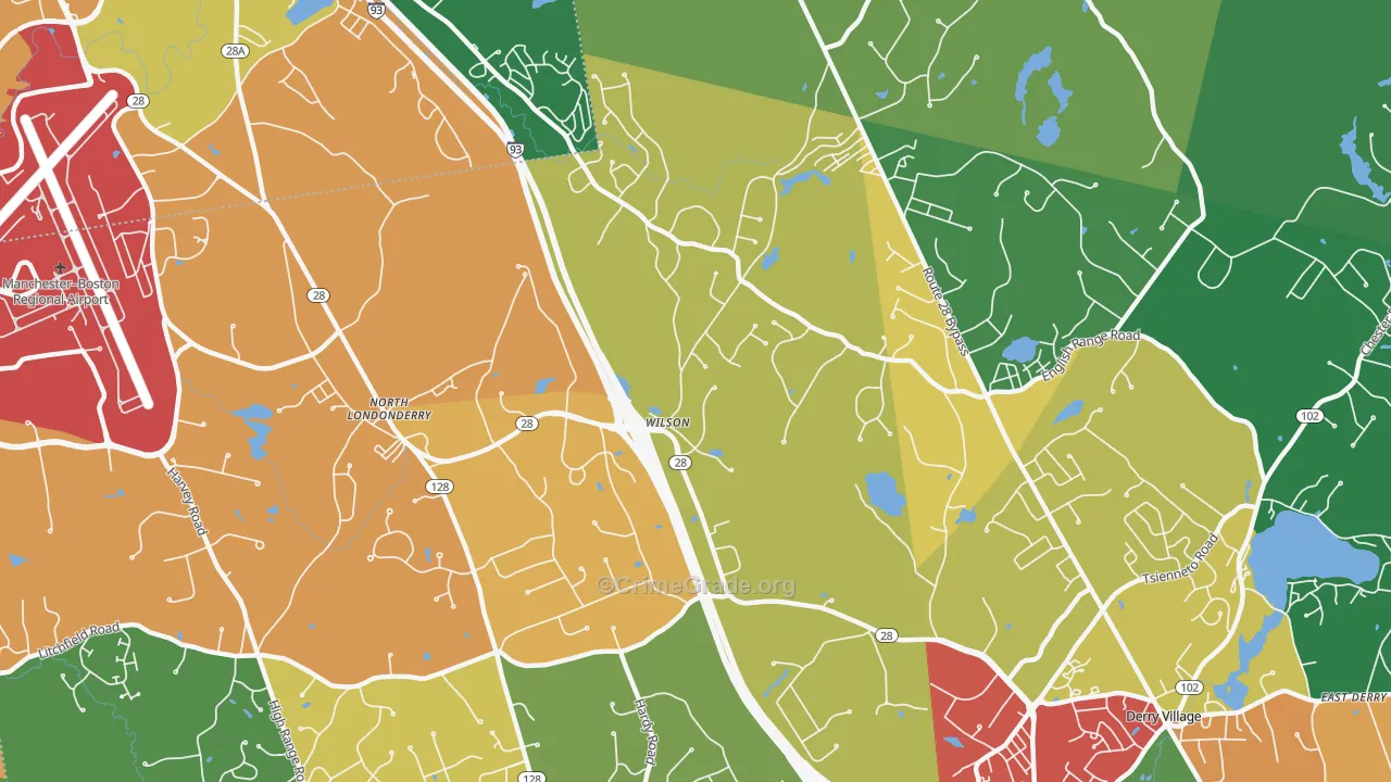 North Londonderry, NH Map of Vandalism Rates