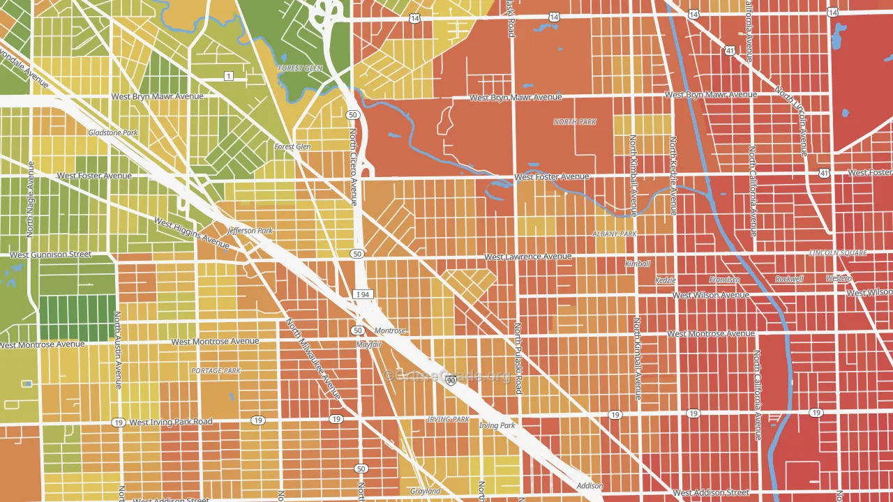 North Mayfair, Chicago, IL Map of Vandalism Rates