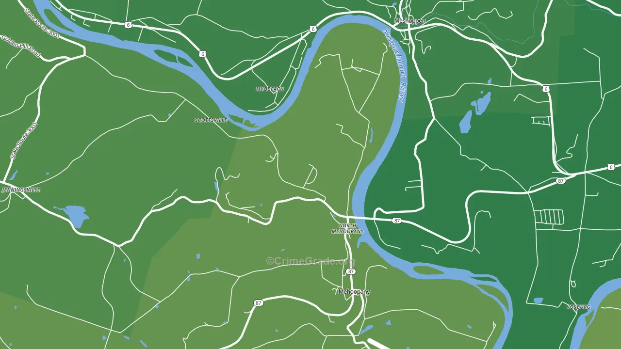 North Mehoopany, PA Map of Vandalism Rates