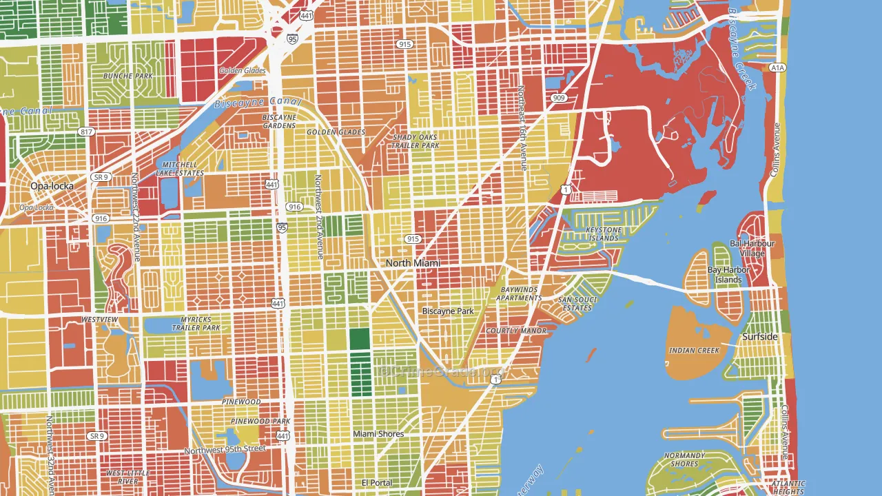 North Miami, FL Map of Vandalism Rates