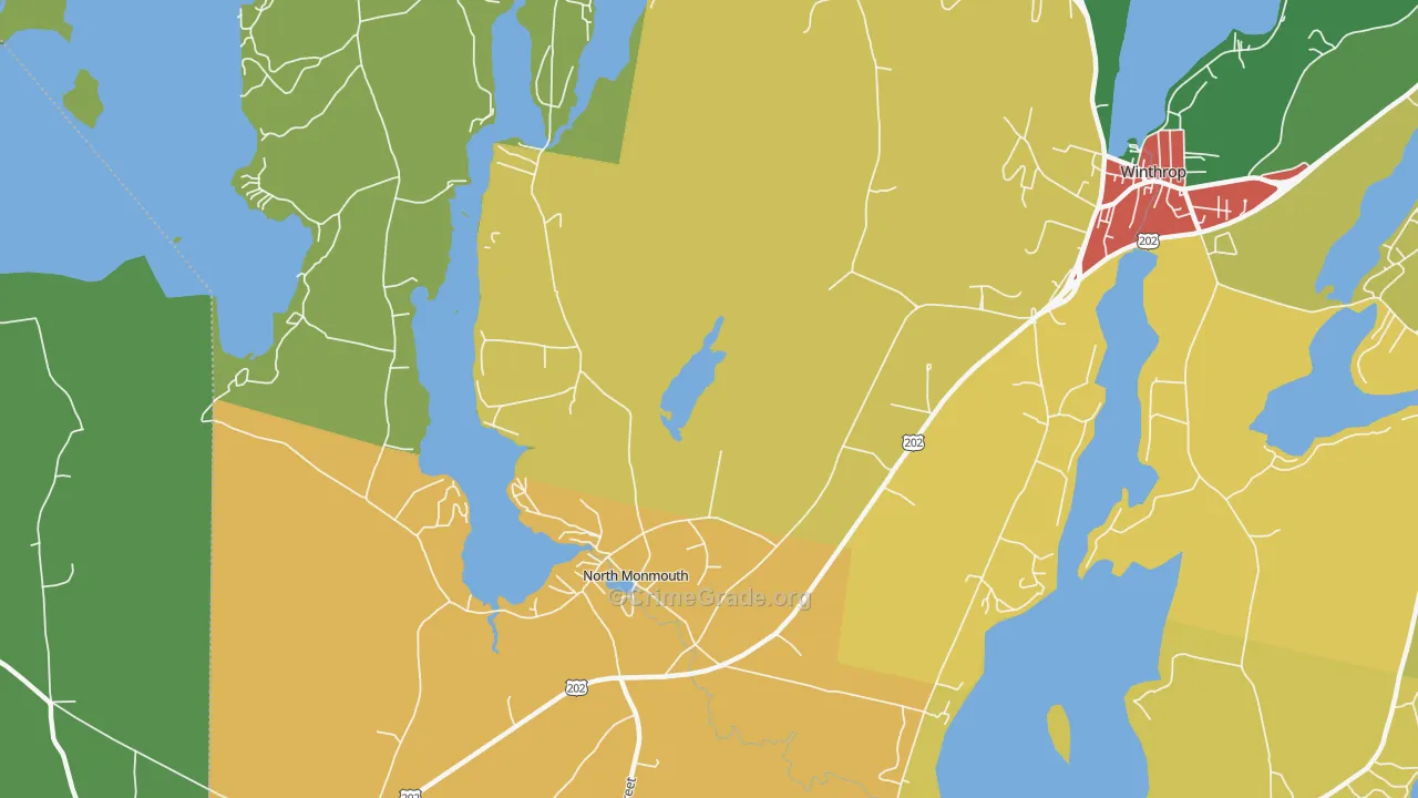 North Monmouth, ME Map of Vandalism Rates