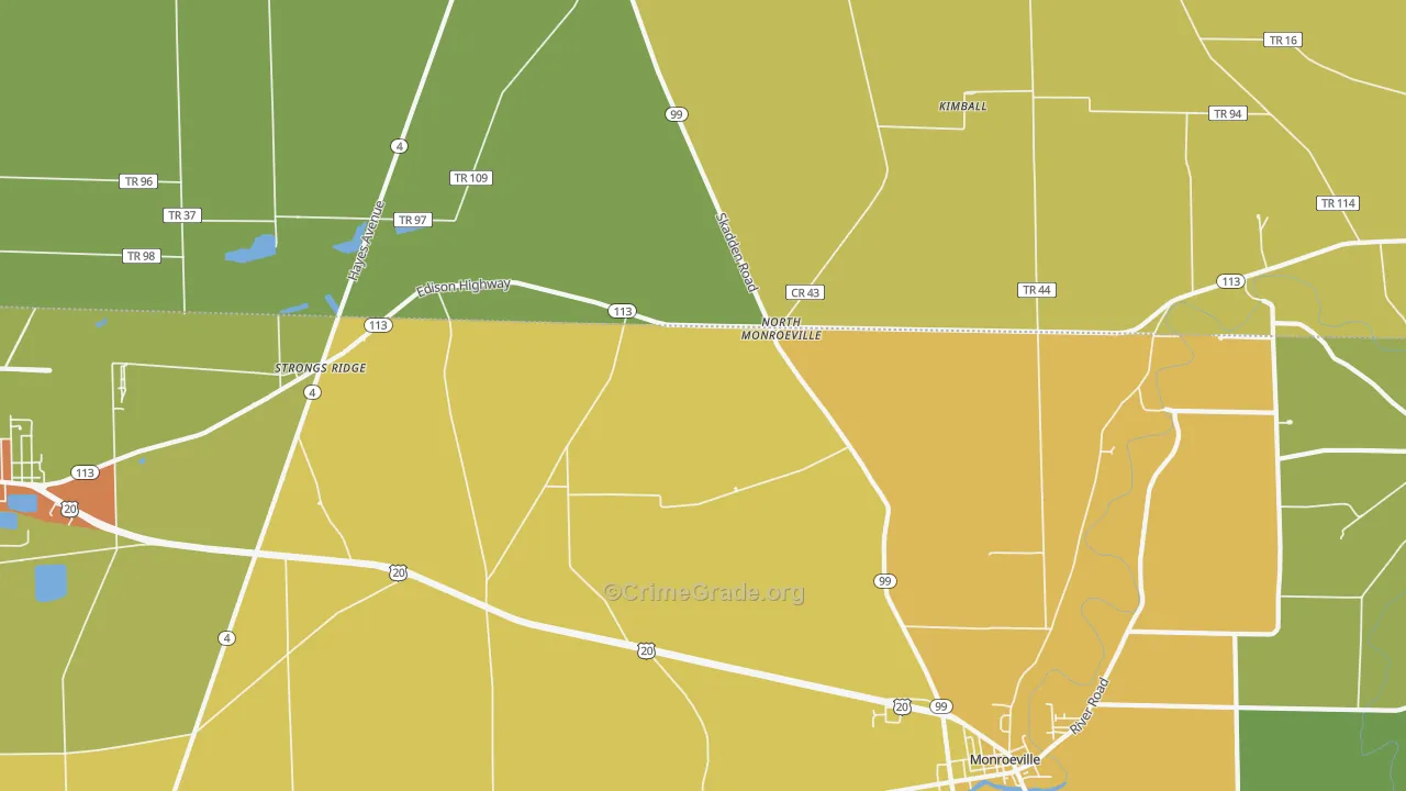 North Monroeville, OH Map of Vandalism Rates