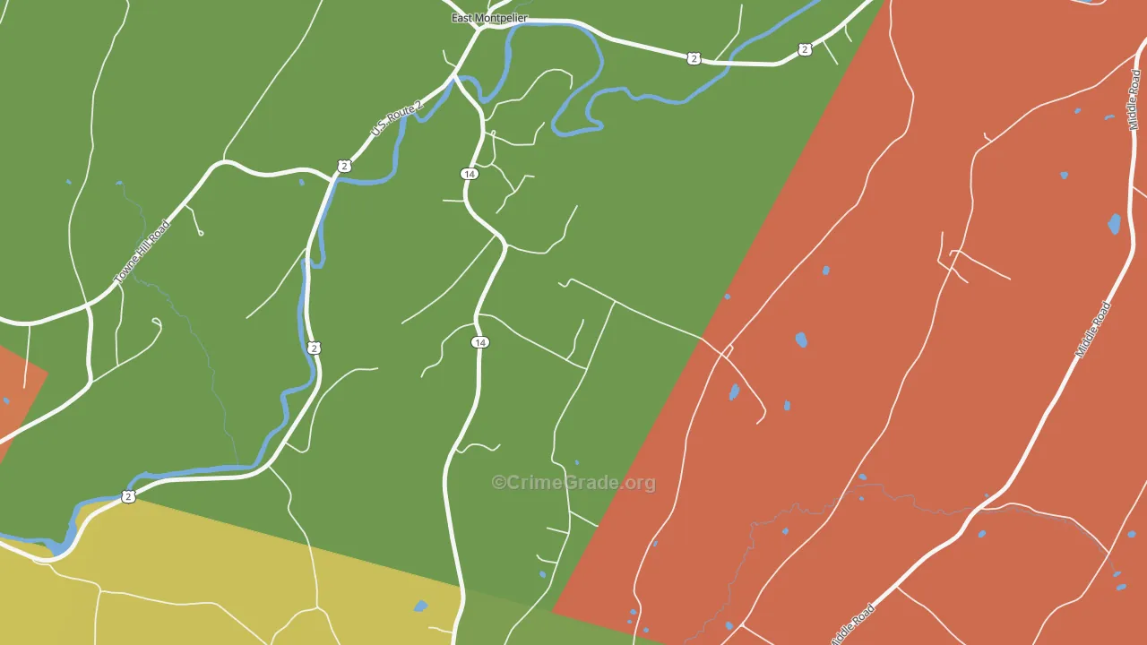 North Montpelier, VT Map of Vandalism Rates