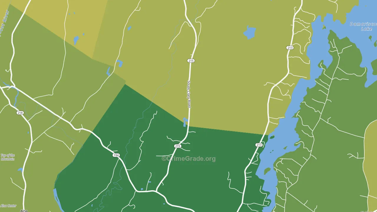 North Newcastle, ME Map of Vandalism Rates