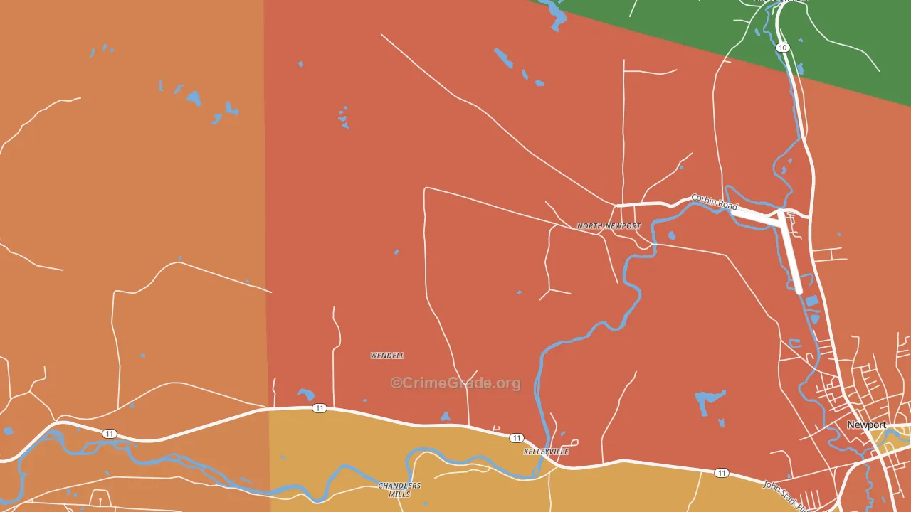 North Newport, NH Map of Vandalism Rates
