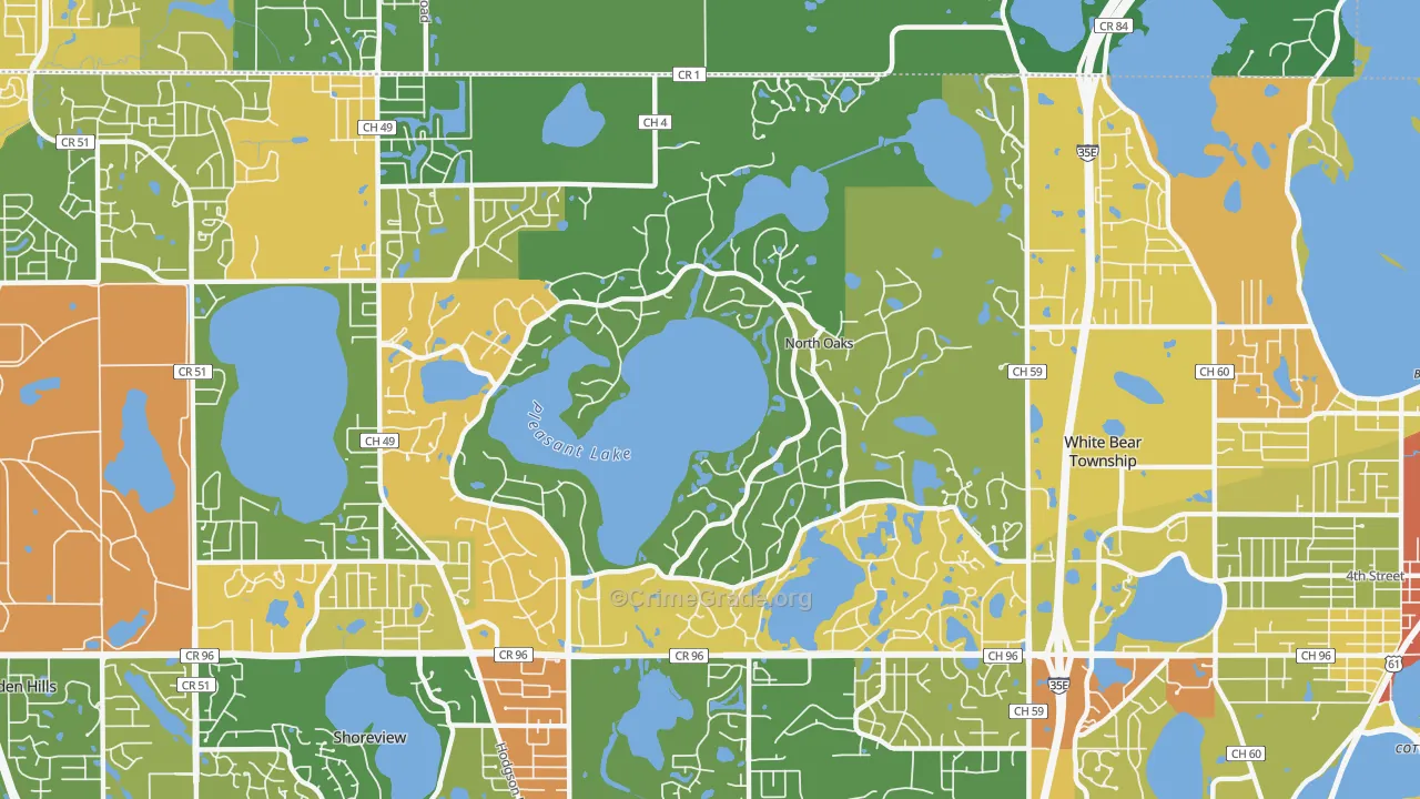 North Oaks, MN Map of Vandalism Rates