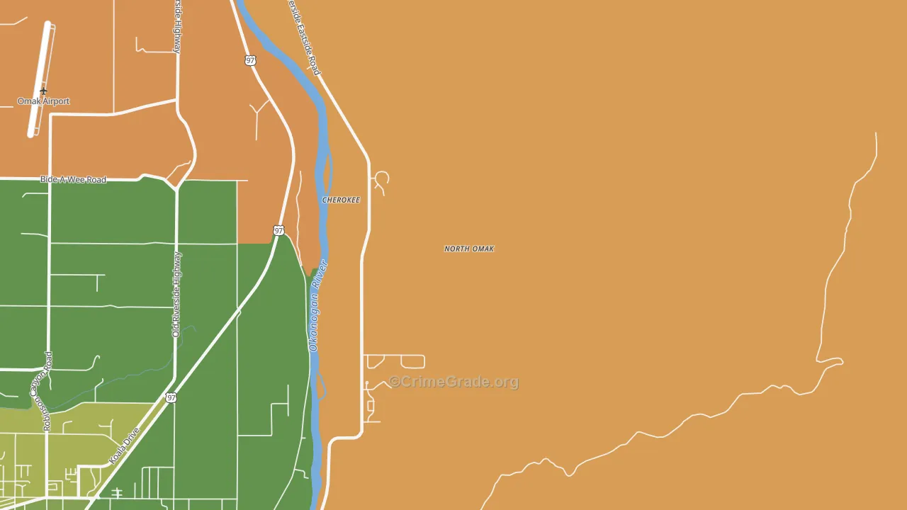 North Omak, WA Map of Vandalism Rates