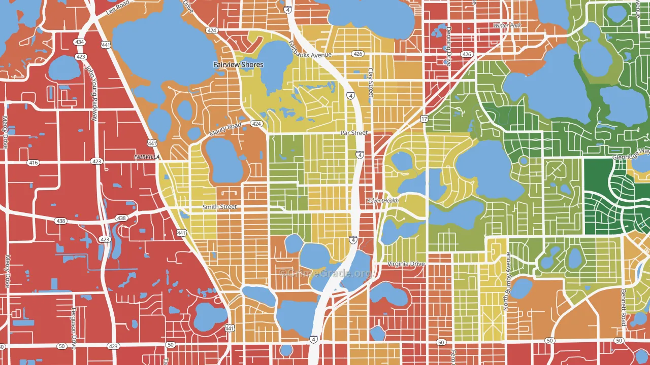 North Orange, Orlando, FL Map of Vandalism Rates