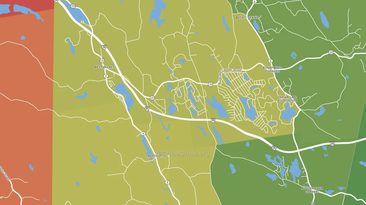 North Otis, MA Map of Vandalism Rates