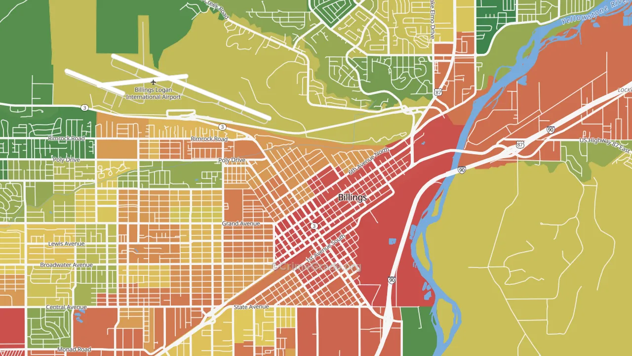 North Park, Billings, MT Map of Vandalism Rates