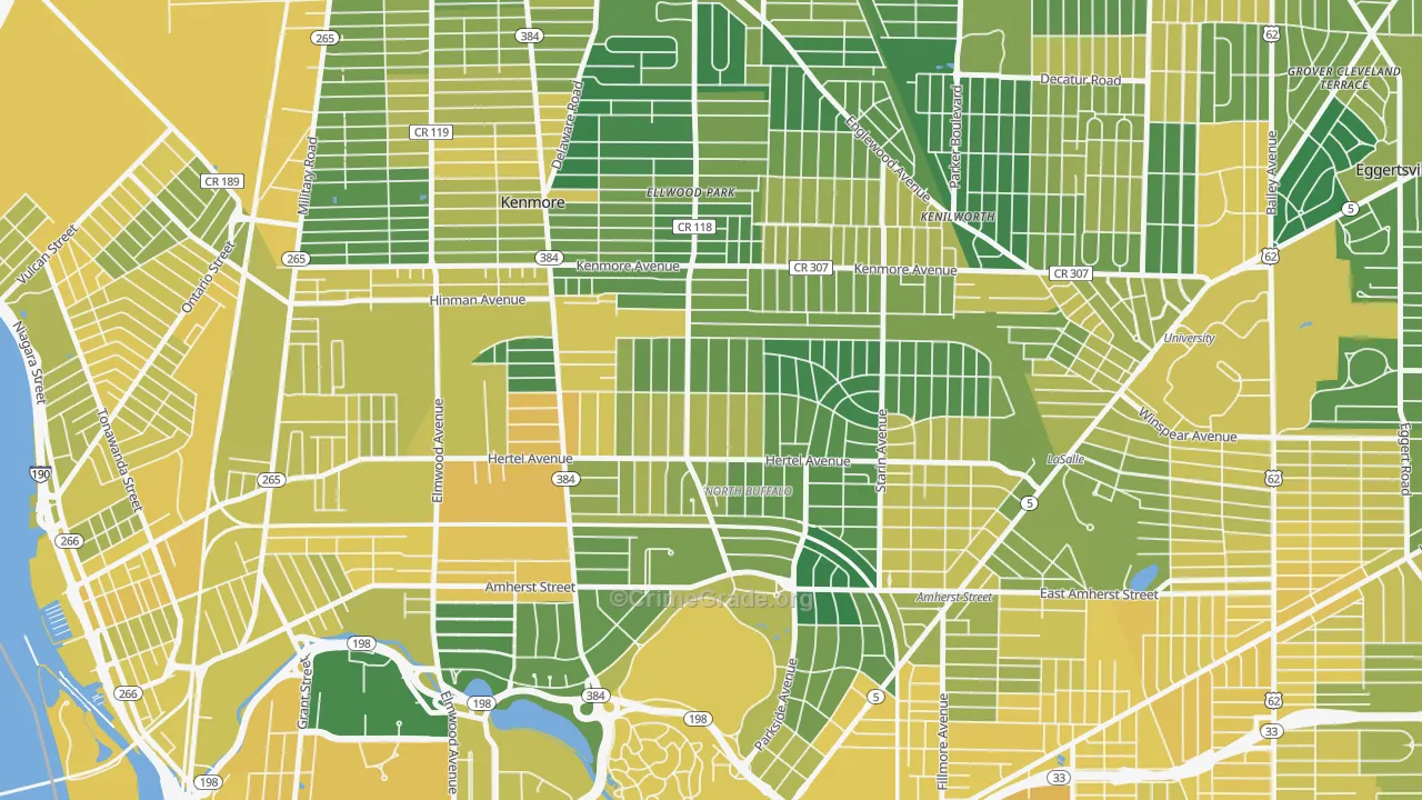North Park, Buffalo, NY Map of Vandalism Rates