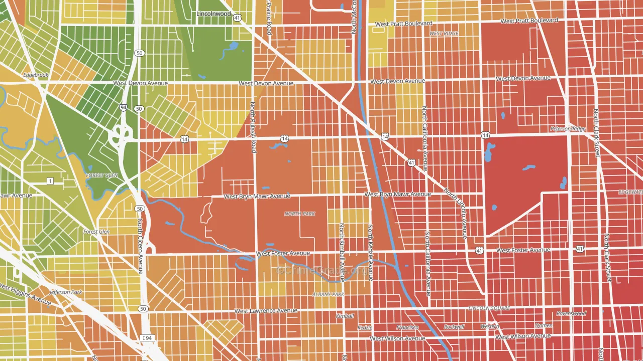 North Park, Chicago, IL Map of Vandalism Rates