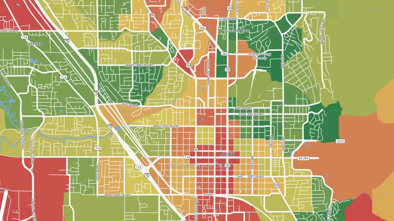 North Park, Provo, UT Map of Vandalism Rates