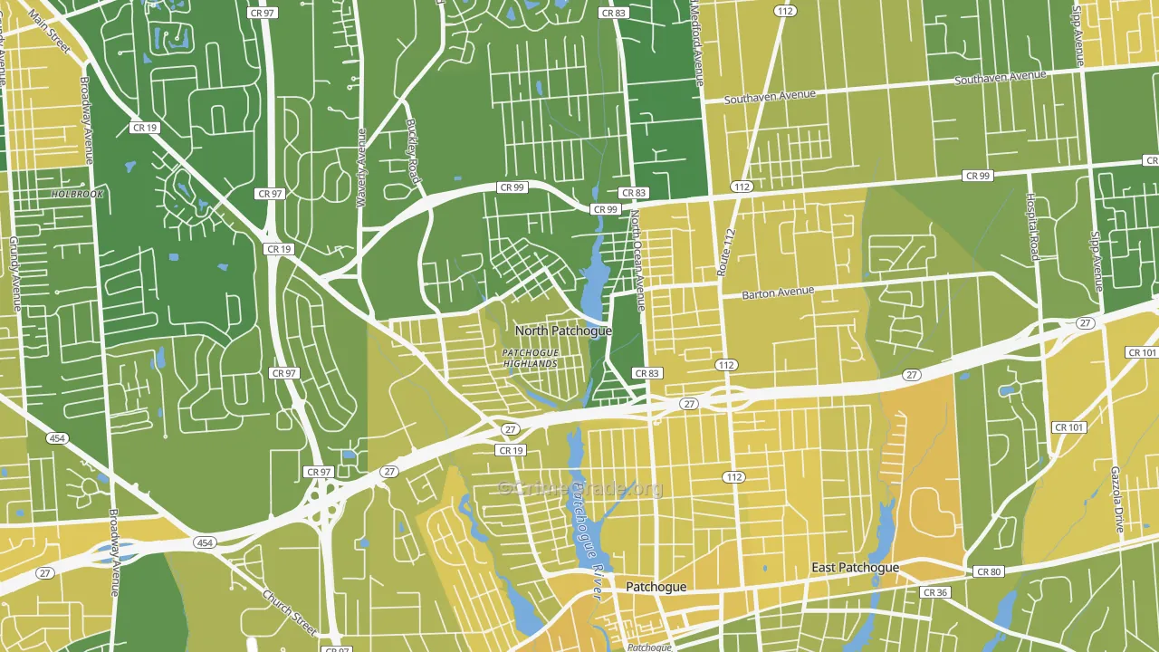 North Patchogue, NY Map of Vandalism Rates