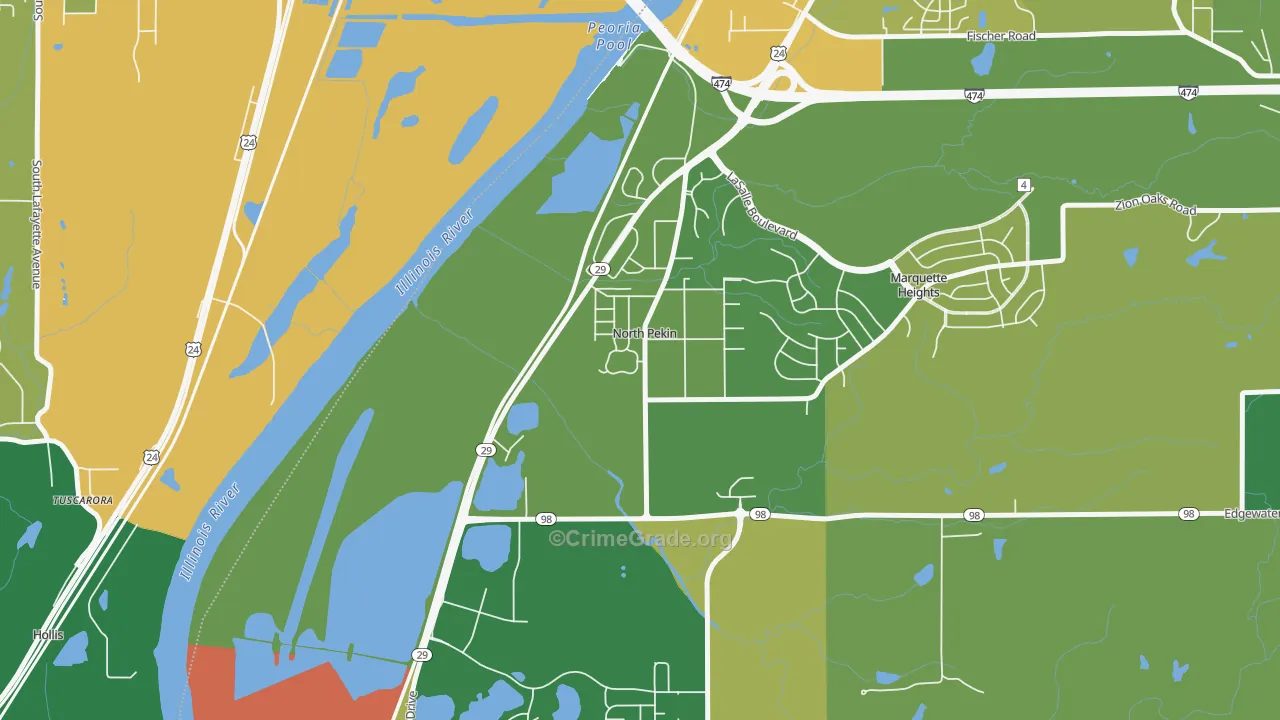 North Pekin, IL Map of Vandalism Rates