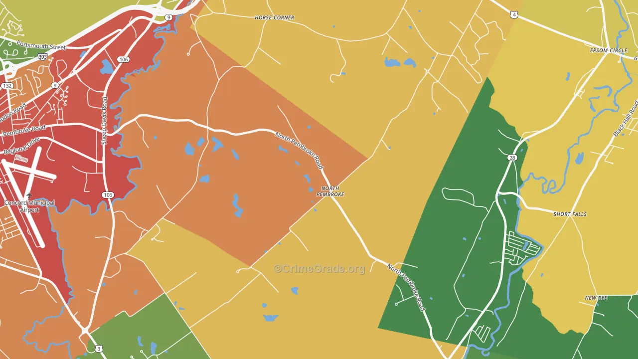 North Pembroke, NH Map of Vandalism Rates