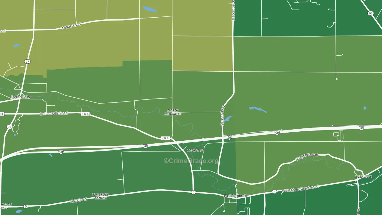 North Pembroke, NY Map of Vandalism Rates