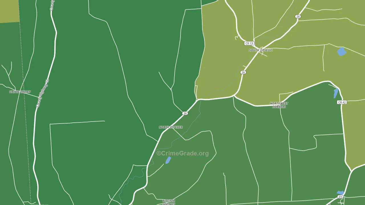 North Pitcher, NY Map of Vandalism Rates