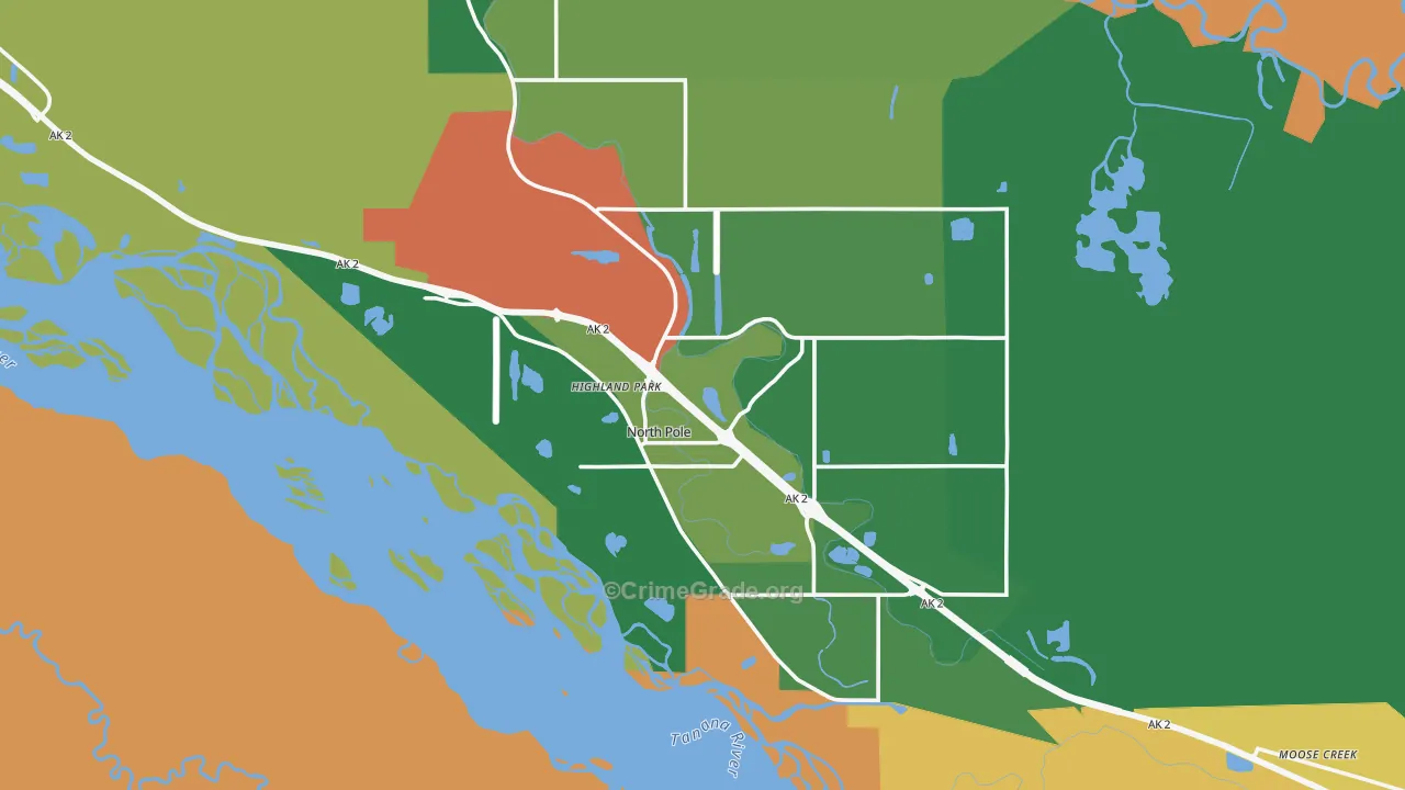 North Pole, AK Map of Vandalism Rates