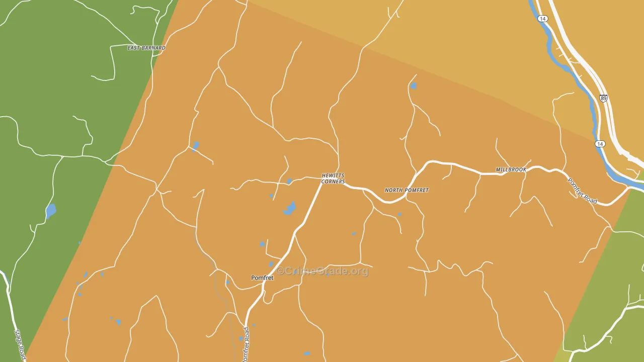 North Pomfret, VT Map of Vandalism Rates