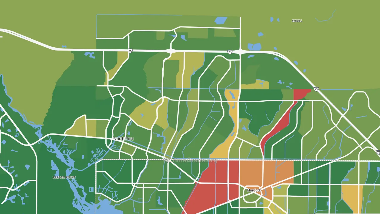 North Port, FL Map of Vandalism Rates