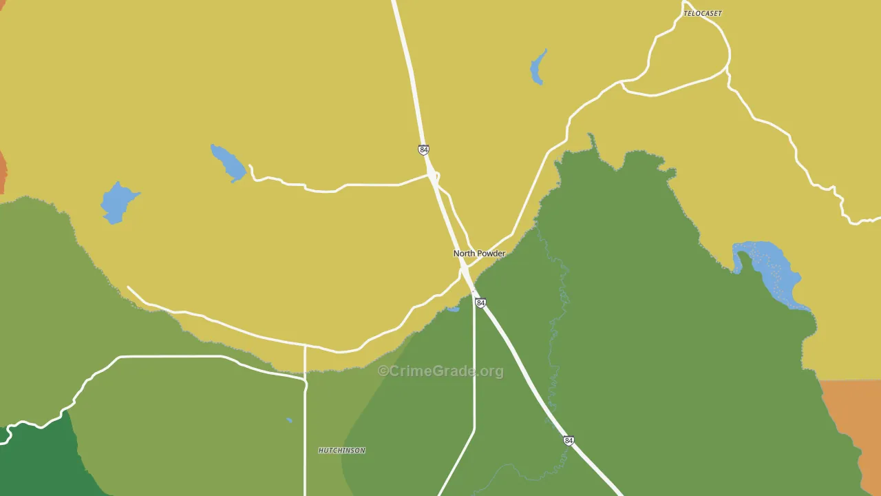 North Powder, OR Map of Vandalism Rates