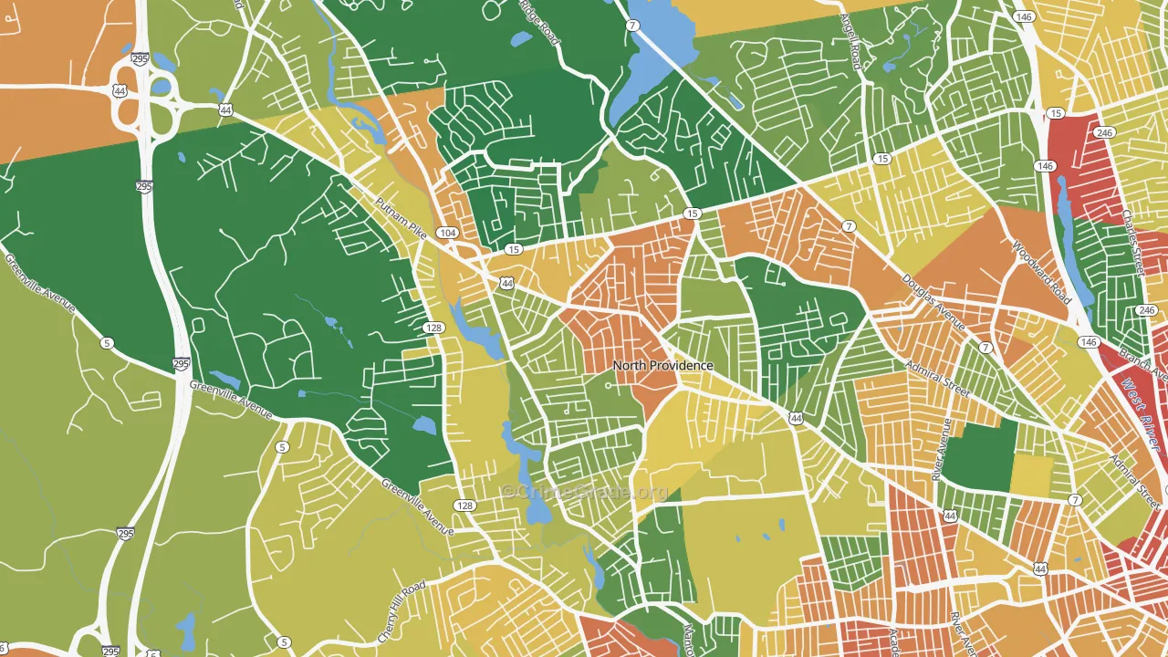North Providence, RI Map of Vandalism Rates
