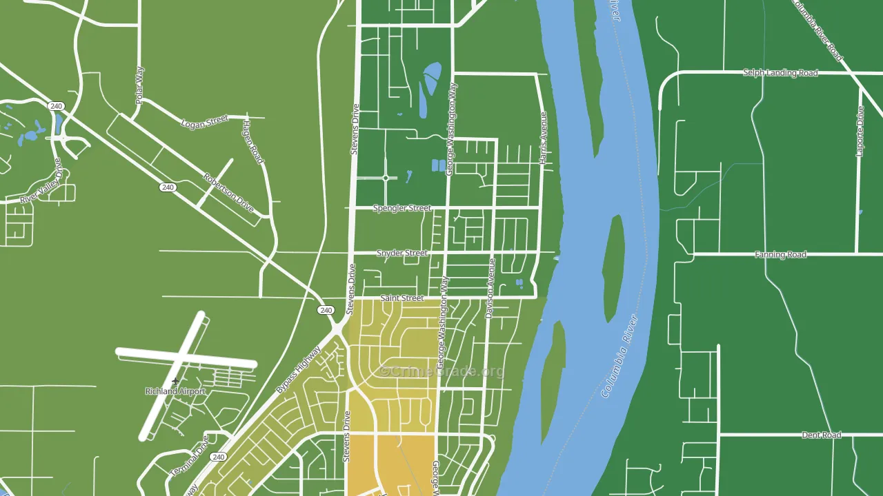 North Richland, Richland, WA Map of Vandalism Rates