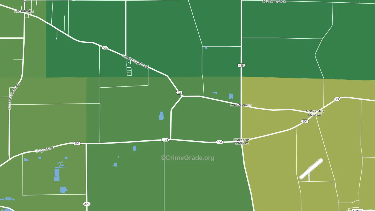 North Ridge, NY Map of Vandalism Rates