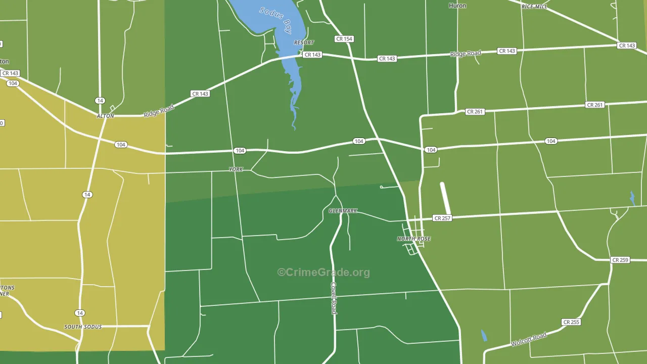 North Rose, NY Map of Vandalism Rates