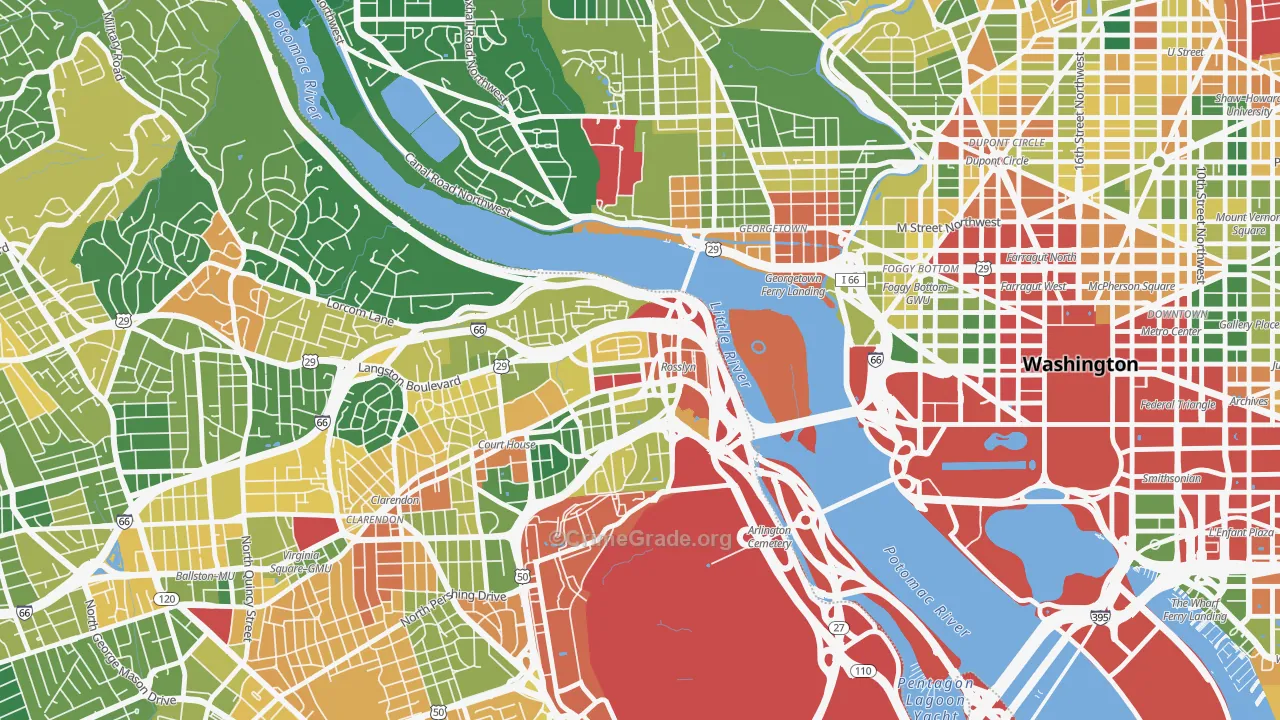 North Rosslyn, Arlington, VA Map of Vandalism Rates