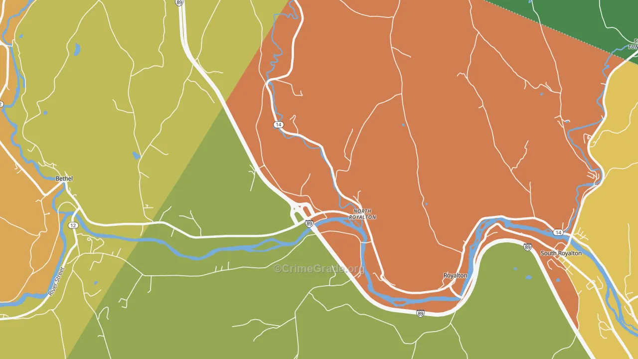 North Royalton, VT Map of Vandalism Rates
