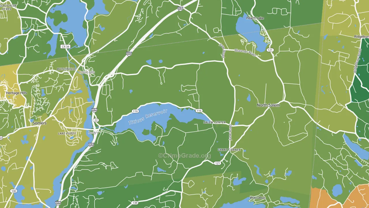 North Salem, NY Map of Vandalism Rates
