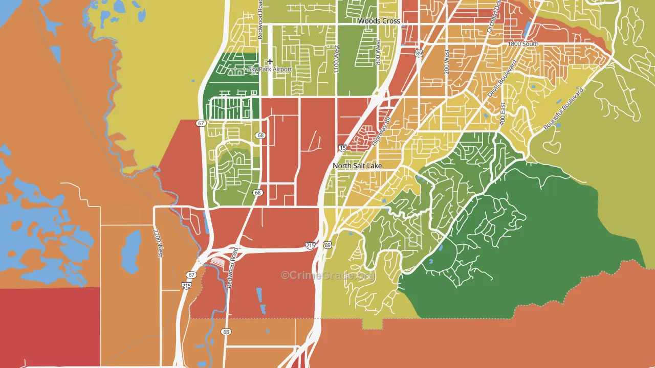 North Salt Lake, UT Map of Vandalism Rates