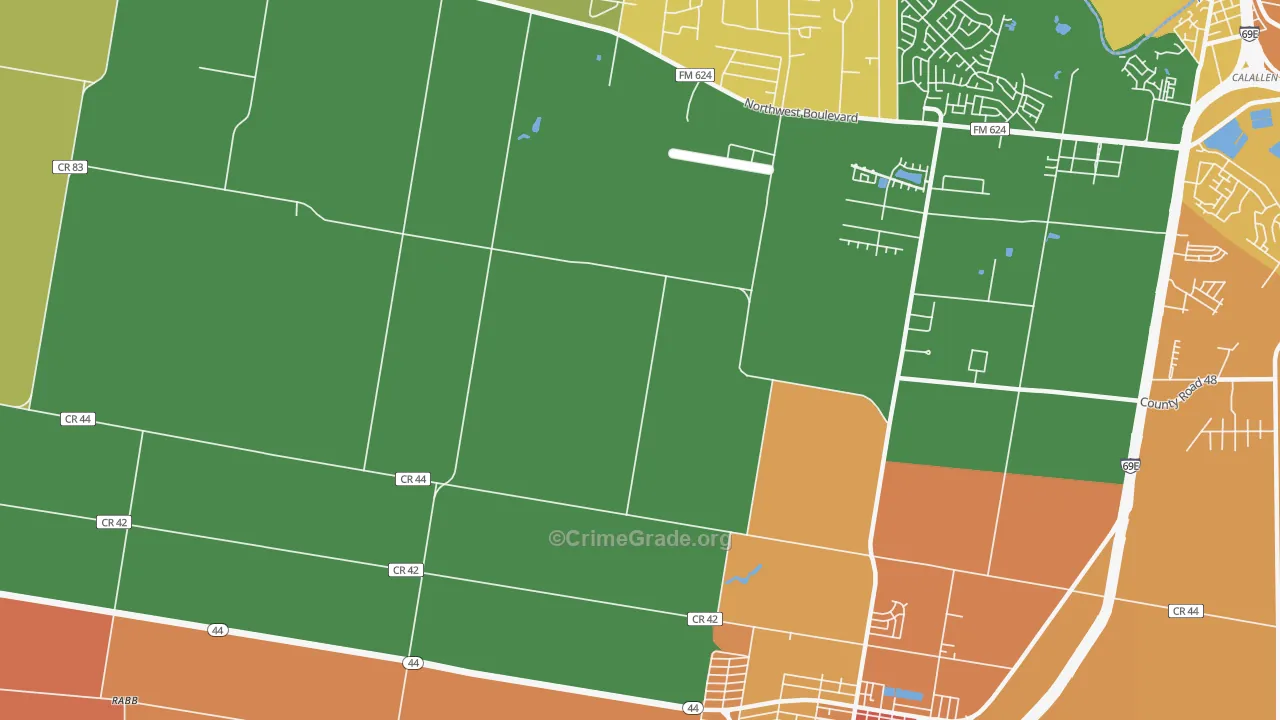 North San Pedro, TX Map of Vandalism Rates