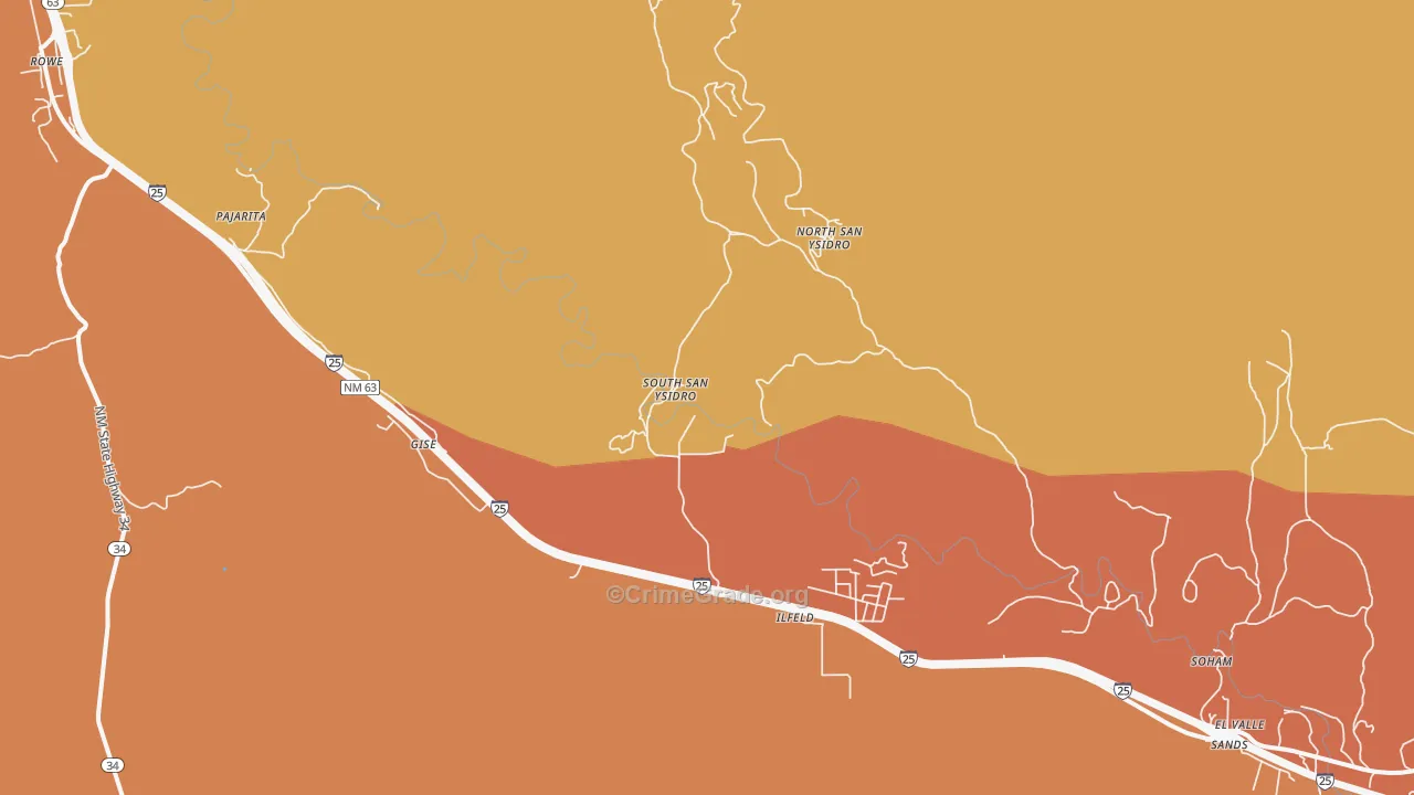 North San Ysidro, NM Map of Vandalism Rates