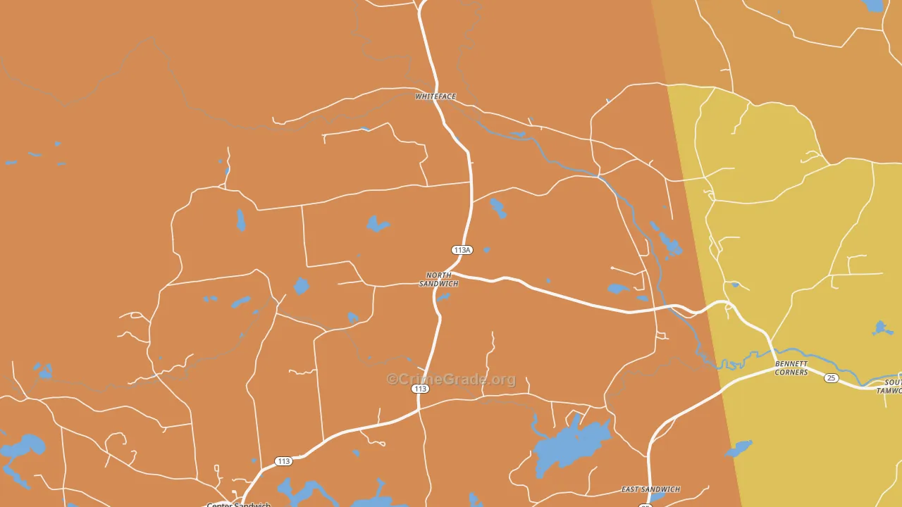 North Sandwich, NH Map of Vandalism Rates